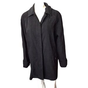 London Fog Women's Black Stretch Trench Coat EUC size  Medium